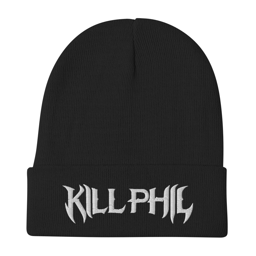 KILL PHIL BEANIE WHITE TEXT