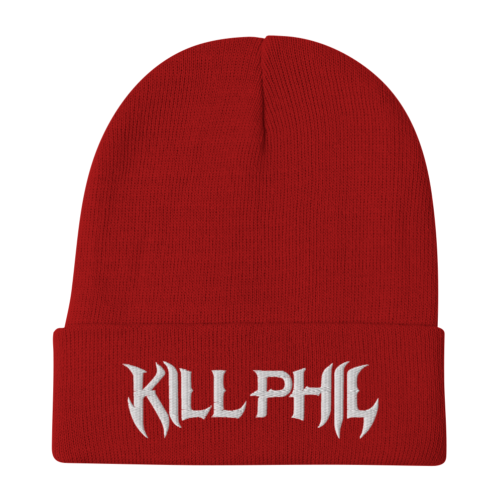 KILL PHIL BEANIE WHITE TEXT