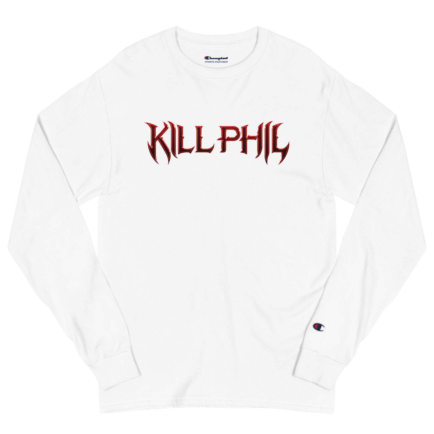 KILL PHIL RED CHROME  CHAMPION LONG SLEEVE T-SHIRT