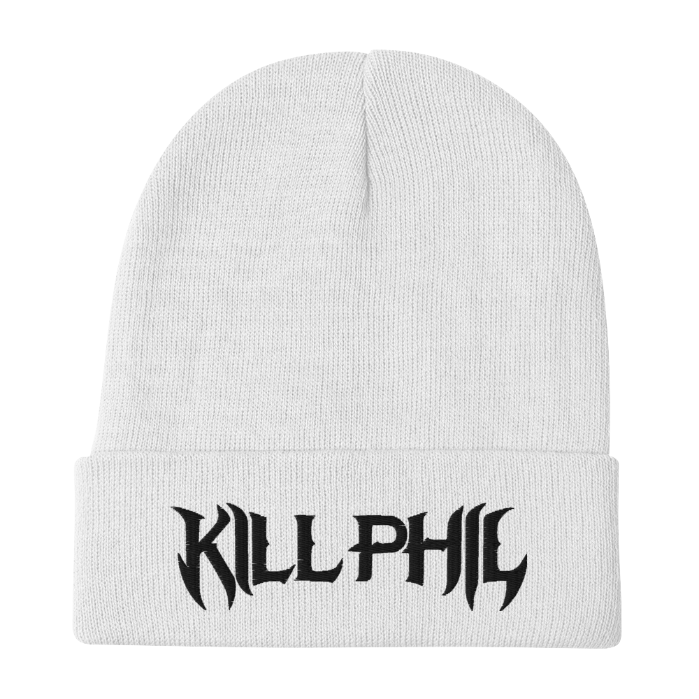 KILL PHIL BEANIE BLACK TEXT